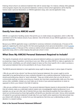 How To Write A Personal Statement For Medical School