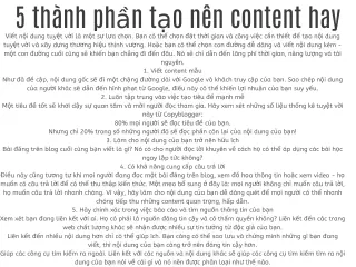 5 thành phần tạo nên content hay