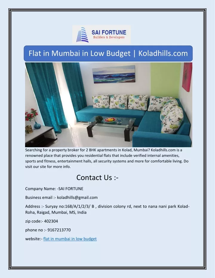 flat in mumbai in low budget koladhills com