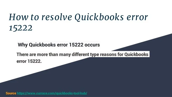 How to resolve Quickbooks error 15222?