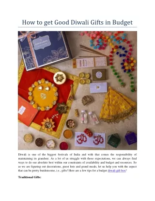 how to get good diwali gifts in budget