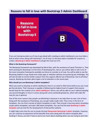 reasons to fall in love with bootstrap 5 admin