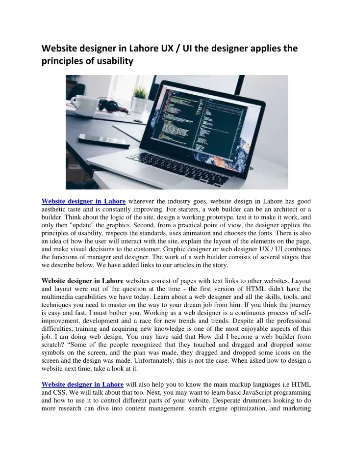 website designer in lahore ux ui the designer