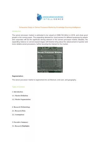 exhaustive study on server processor market
