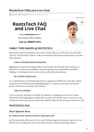 RootsTech FAQ and Live Chat