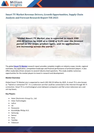 smart tv market revenue drivers growth