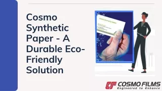 cosmo synthetic paper a durable eco friendly