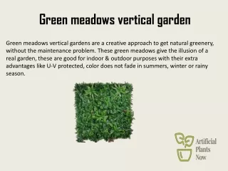 Green meadows vertical garden