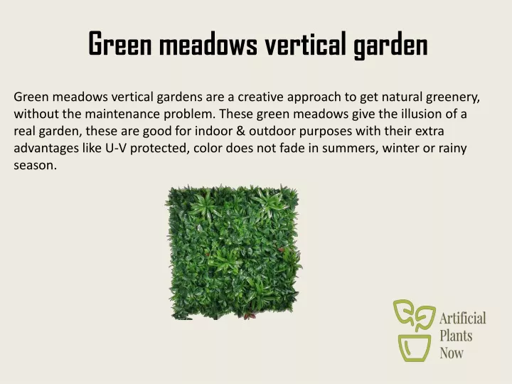 green meadows vertical garden