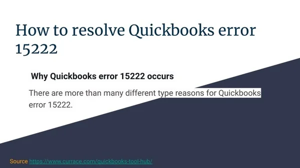 How to resolve Quickbooks error 15222?