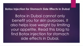 botox injection for stomach side effects in dubai