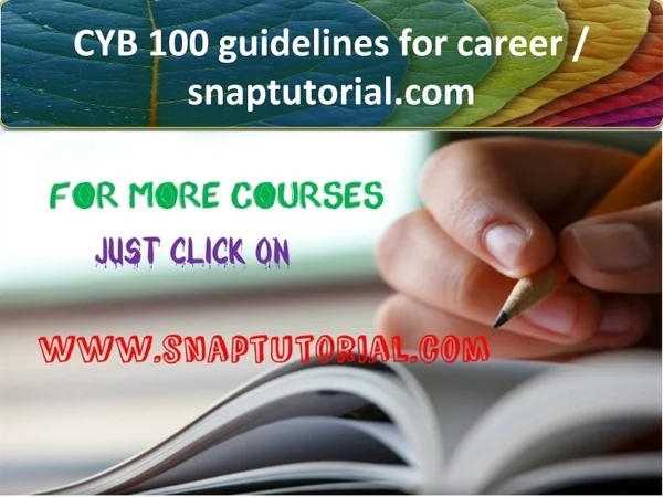 cyb 100 guidelines for career snaptutorial com