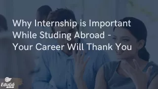 Why Internship is Important while studying abroad