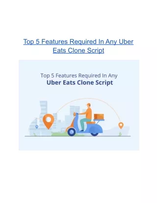 top 5 features required in any uber eats clone