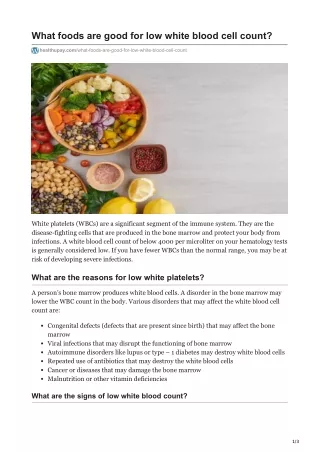 what foods are good for low white blood cell count