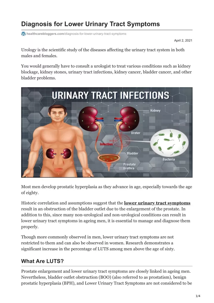 diagnosis for lower urinary tract symptoms