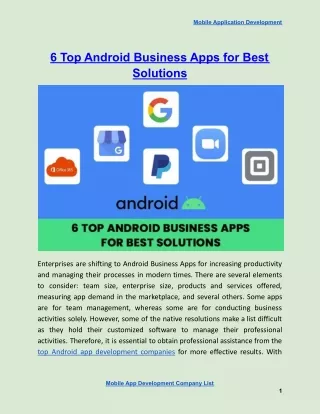mobile application development