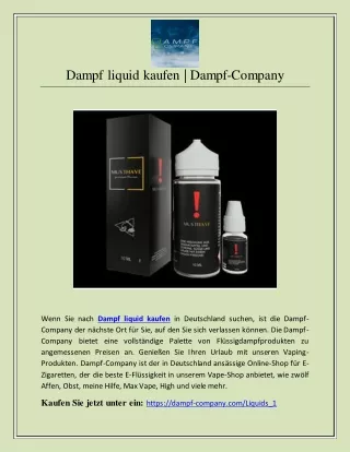 dampf liquid kaufen dampf company