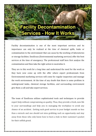 facility decontamination services how it works