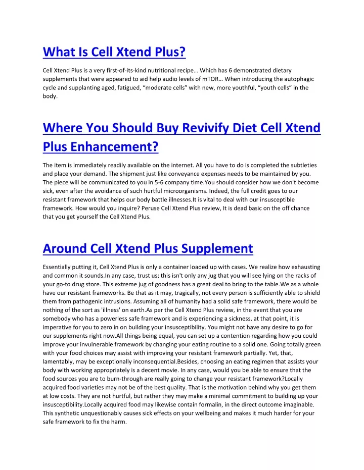 what is cell xtend plus