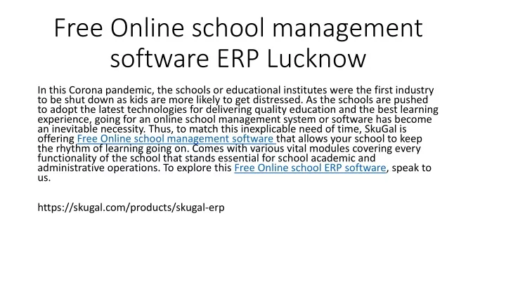 free online school management software erp lucknow