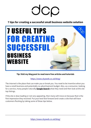7 tips for creating a successful small business
