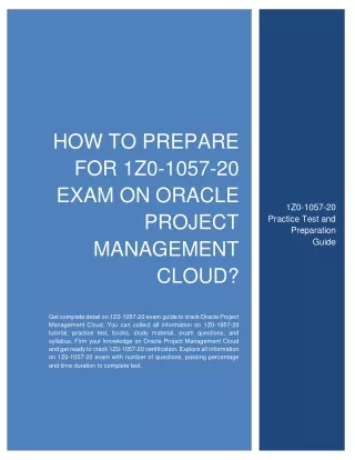how to prepare for 1z0 1057 20 exam on oracle
