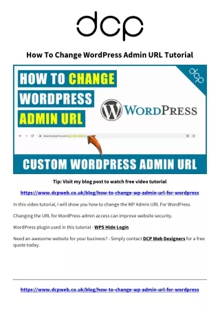 How To Change WP Admin URL For WordPress