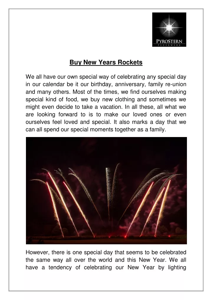 buy new years rockets