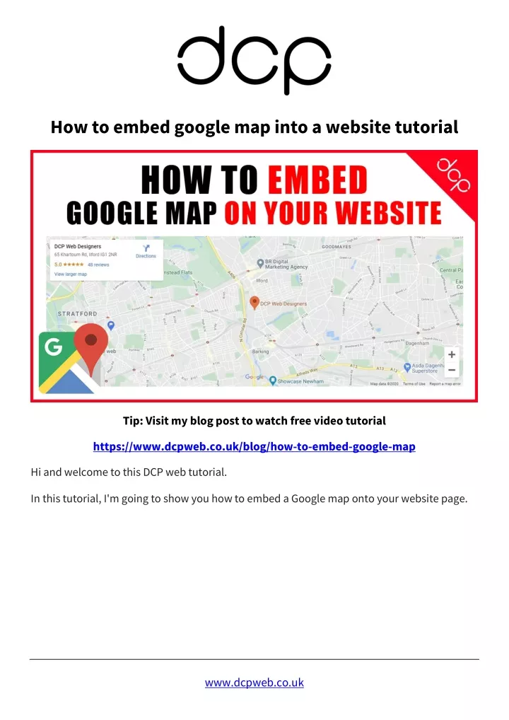 how to embed google map into a website tutorial