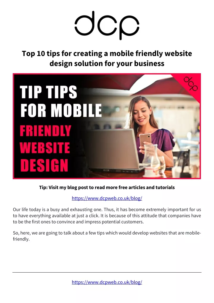 top 10 tips for creating a mobile friendly