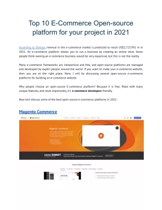 Top open source ecommerce platforms 2021