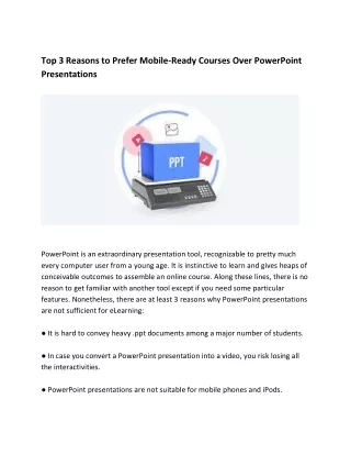 top 3 reasons to prefer mobile ready courses over
