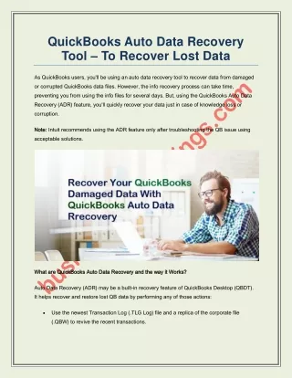 quickbooks auto data recovery tool to recover