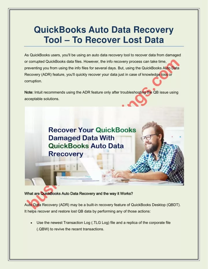 quickbooks auto data recovery tool to recover