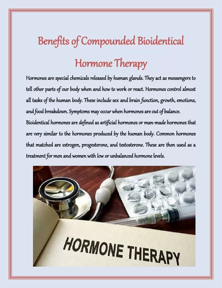 benefits of compounded bioidentical benefits