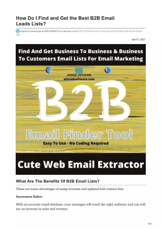 how do i find and get the best b2b email leads