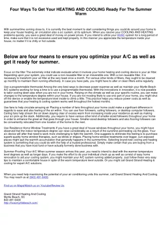 4 Ways To Get Your HEATING AND COOLING Ready For The Summertime Warm