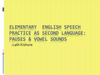 Elementary English Speech Practice