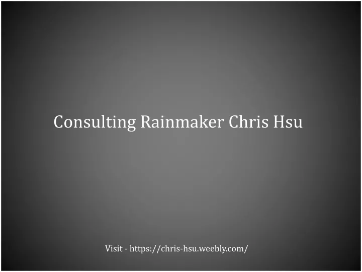consulting rainmaker chris hsu