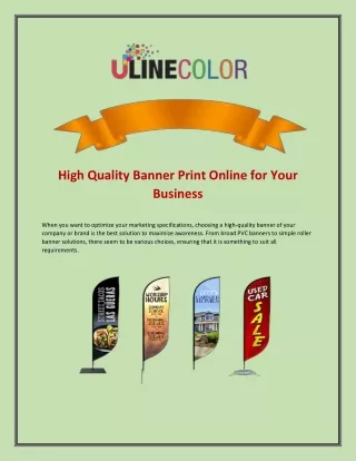 High Quality Banner Print Online for Your Business | Ulinecolor