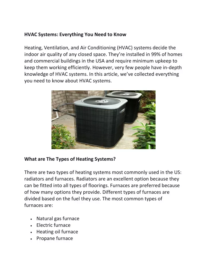 hvac systems everything you need to know heating