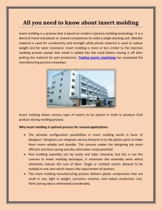 all you need to know about insert molding