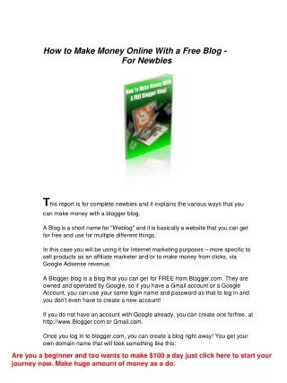 how to make money online with a free blog