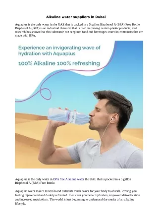 Alkaline water suppliers in Dubai