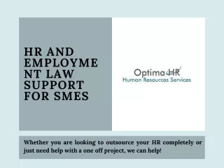 HR AND EMPLOYMENT LAW SUPPORT FOR SMES