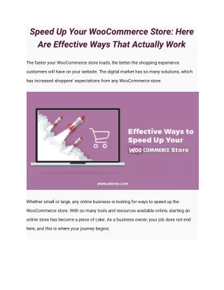 speed up your woocommerce store here