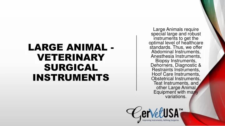 large animal veterinary surgical instruments