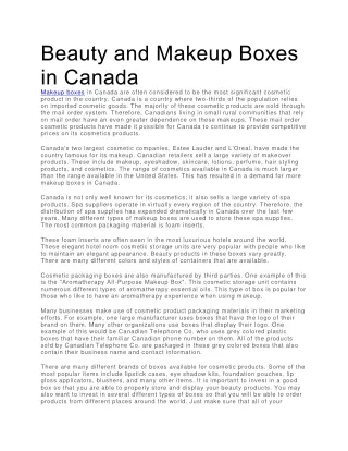 Beauty and Makeup Boxes in Canada