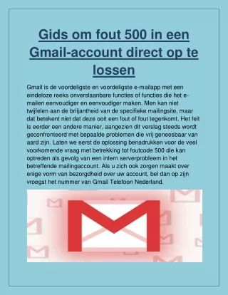 Gids om fout 500 in een Gmail-account direct op te lossen